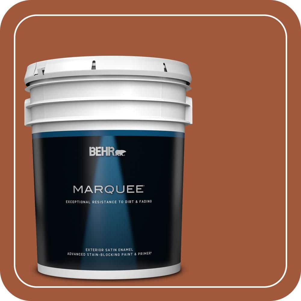 BEHR MARQUEE 5 gal. #S-H-230 Ground Nutmeg Satin Enamel Exterior Paint & Primer