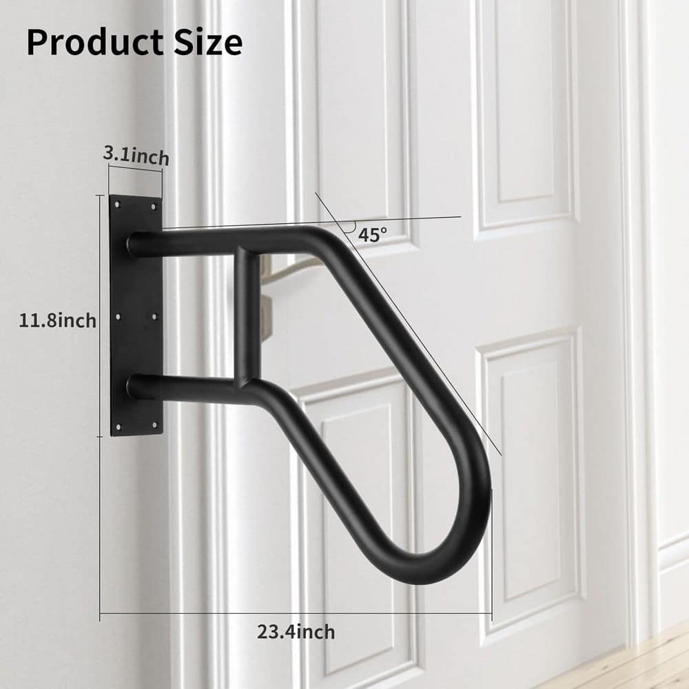 Afoxsos Outdoor Handrail Wall-Mounted U-Shape Safety Handle for Steps Heavy-Duty Stainless Steel Non-Slip Grab Bar (2)