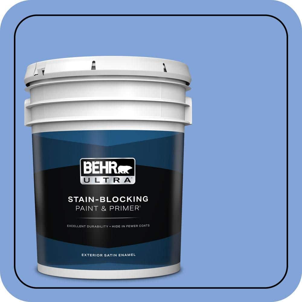 BEHR ULTRA 5 gal. #P530-4 Periwinkle Satin Enamel Exterior Paint & Primer