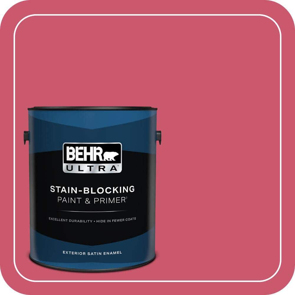 BEHR ULTRA 1 gal. #T11-15 Pinkelicious Satin Enamel Exterior Paint & Primer