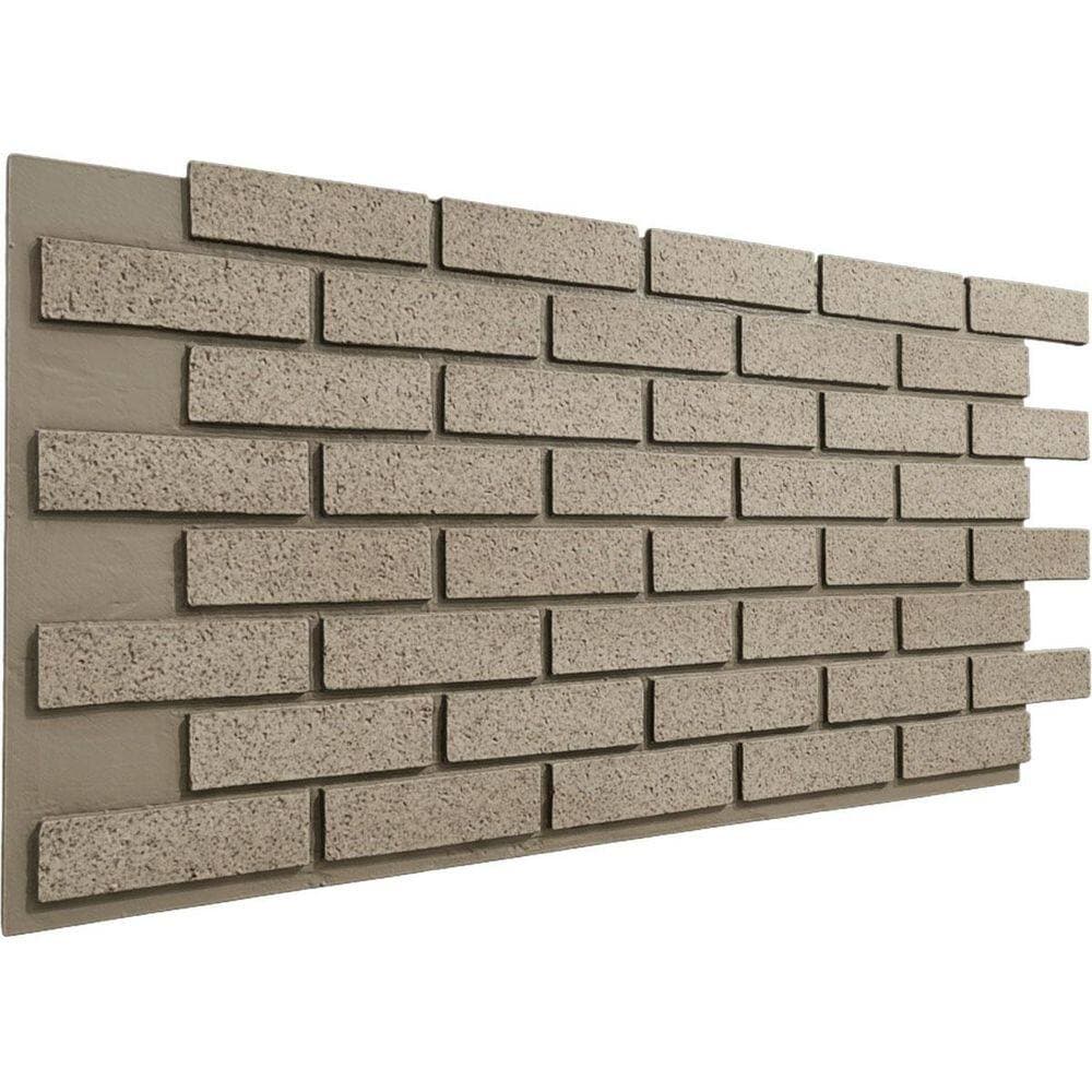 Ekena Millwork EverStone Traditional Faux Brick Panel, 44"W x 21 3/4"H x 3/4"D, Sand Color (3)