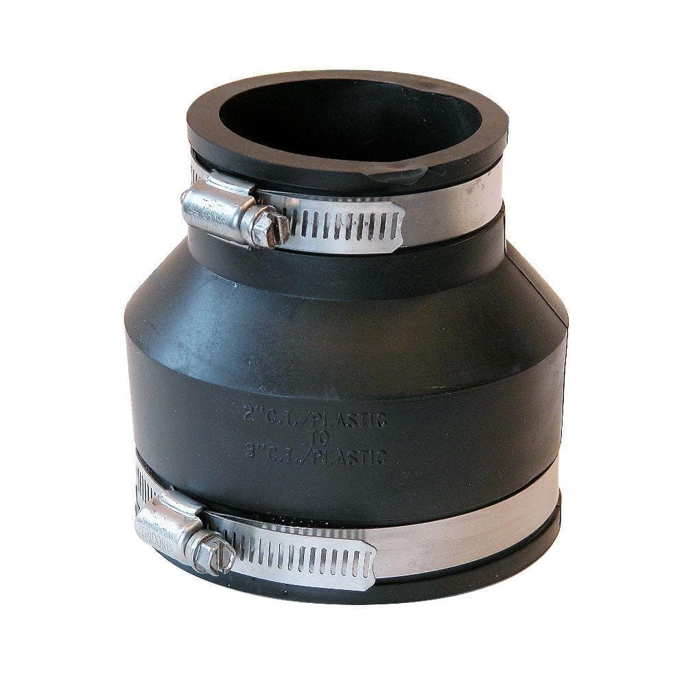 Fernco 3 in. x 2 in. PVC DWV Mechanical Flexible Coupling