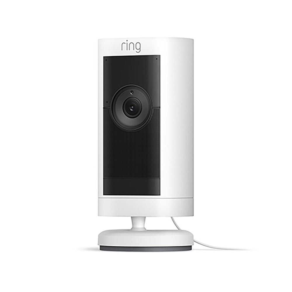 Ring Stick Up Cam Pro Plug in - Indoor/Outdoor Smart Security Camera with 3D Motion Detection, HDR, Color Night Vision, White