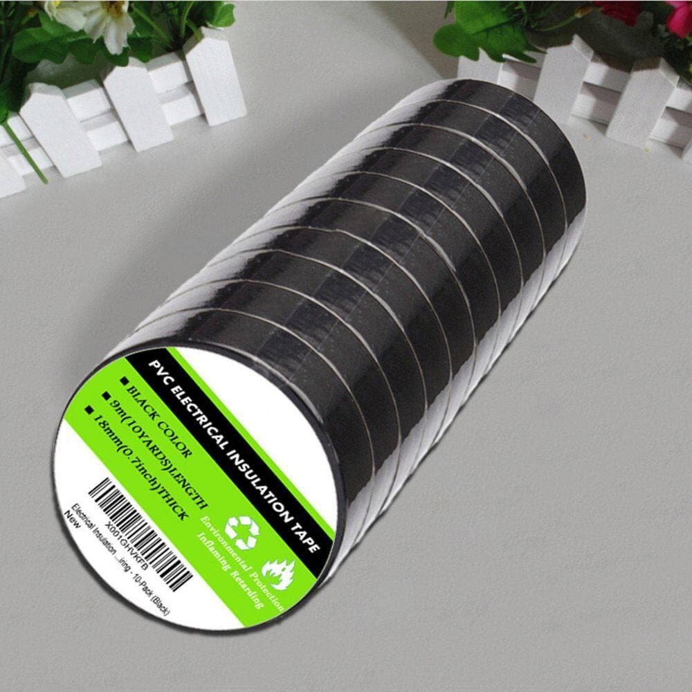 Yichuhaoxi 0.71 in. x 60 ft. Electrical Tape Black 10-Pack (3)