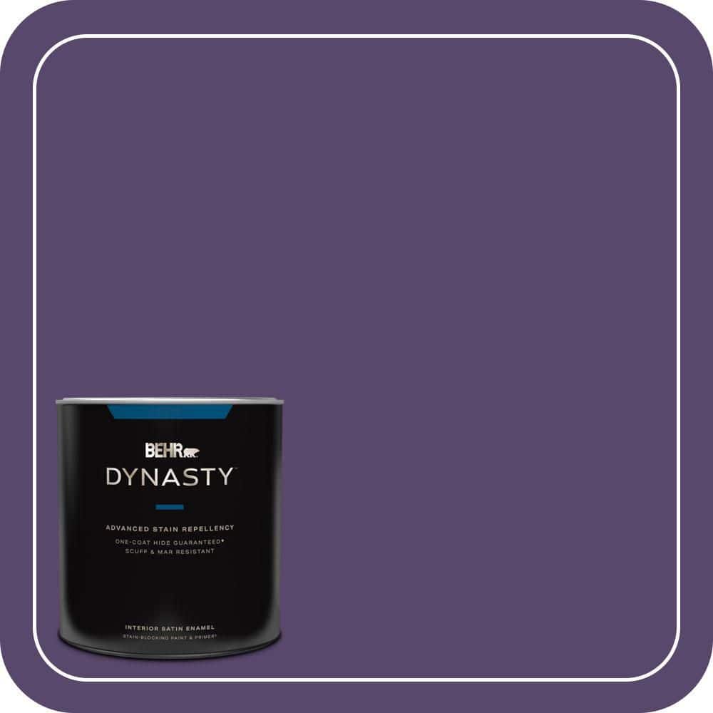 BEHR DYNASTY 1 qt. #P570-7 Proper Purple One-Coat Hide Satin Enamel Interior Stain-Blocking Paint & Primer