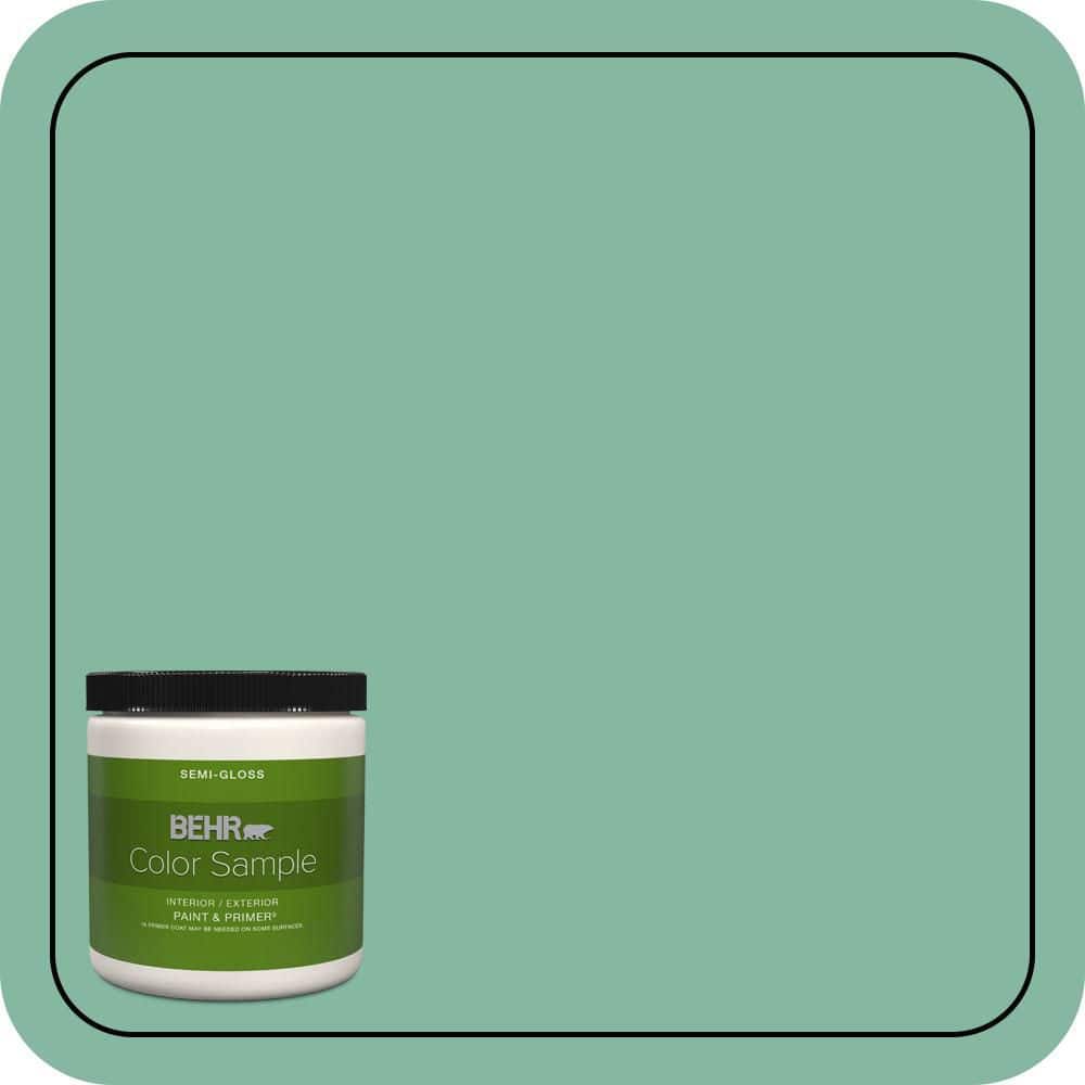 BEHR PREMIUM PLUS #480D-4 Indian Ocean Flat Interior/Exterior Paint & Primer Color Sample (1)
