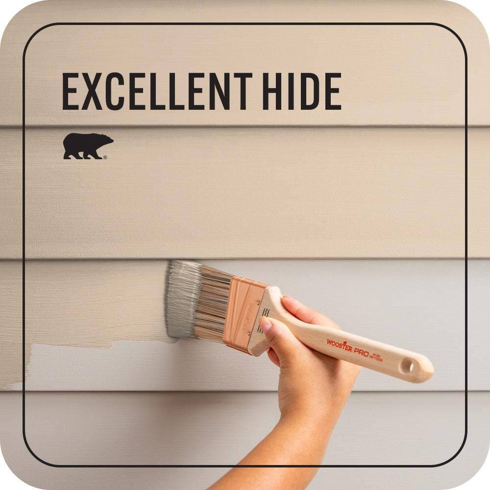 BEHR PREMIUM PLUS 1 qt. #N260-2 Almond Latte Semi-Gloss Enamel Exterior Paint & Primer (4)