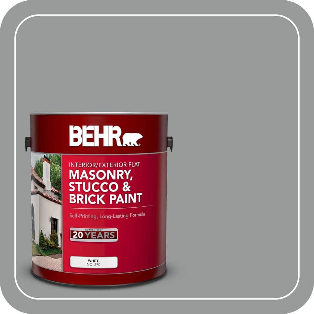 BEHR 1 gal. #MS-82 Cobblestone Grey Flat Masonry, Stucco and Brick Interior/Exterior Paint