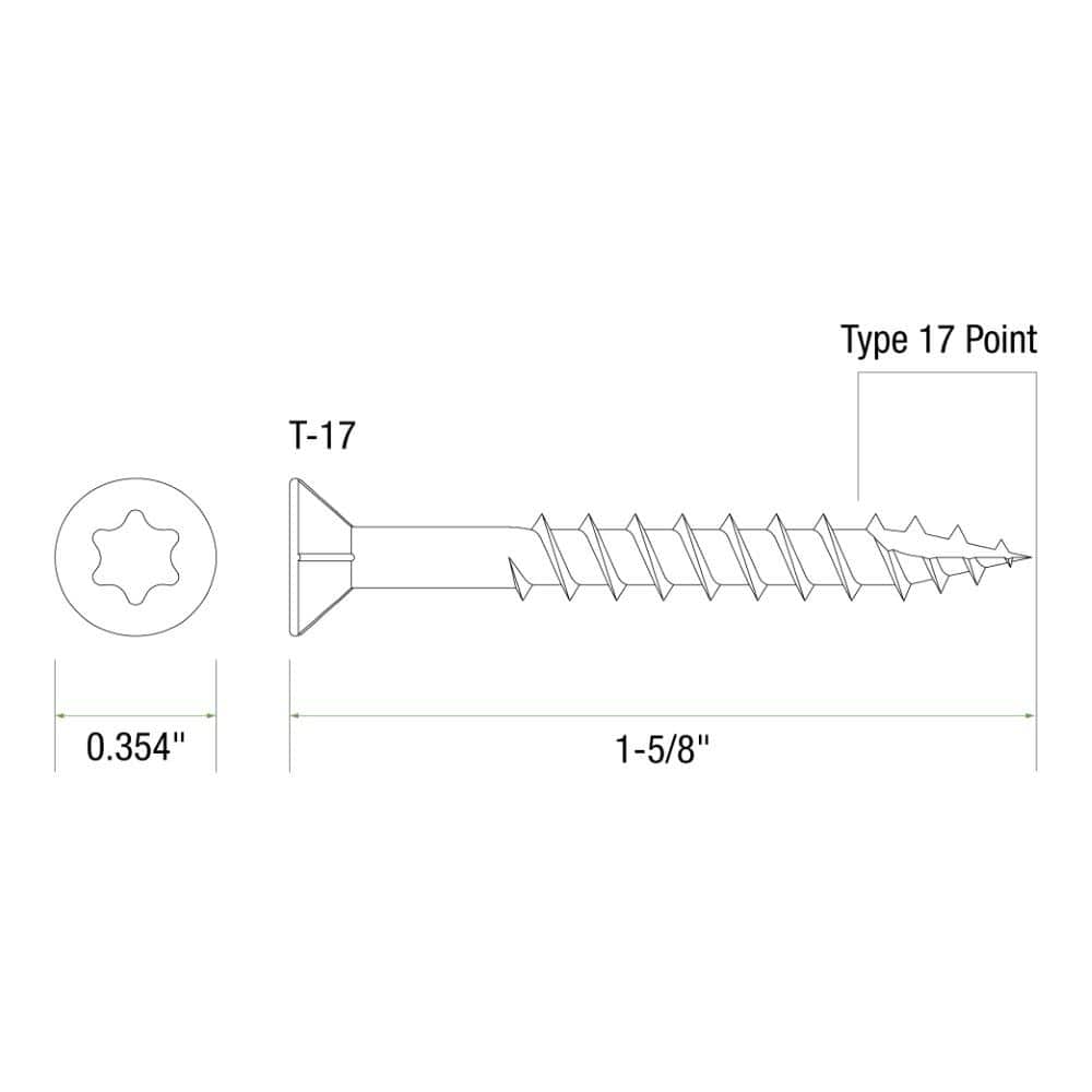 Grip-Rite #8 . Star Drive Torx Bugle Head Coarse Thread Coated Wood Deck Screws 67 per Box (4)
