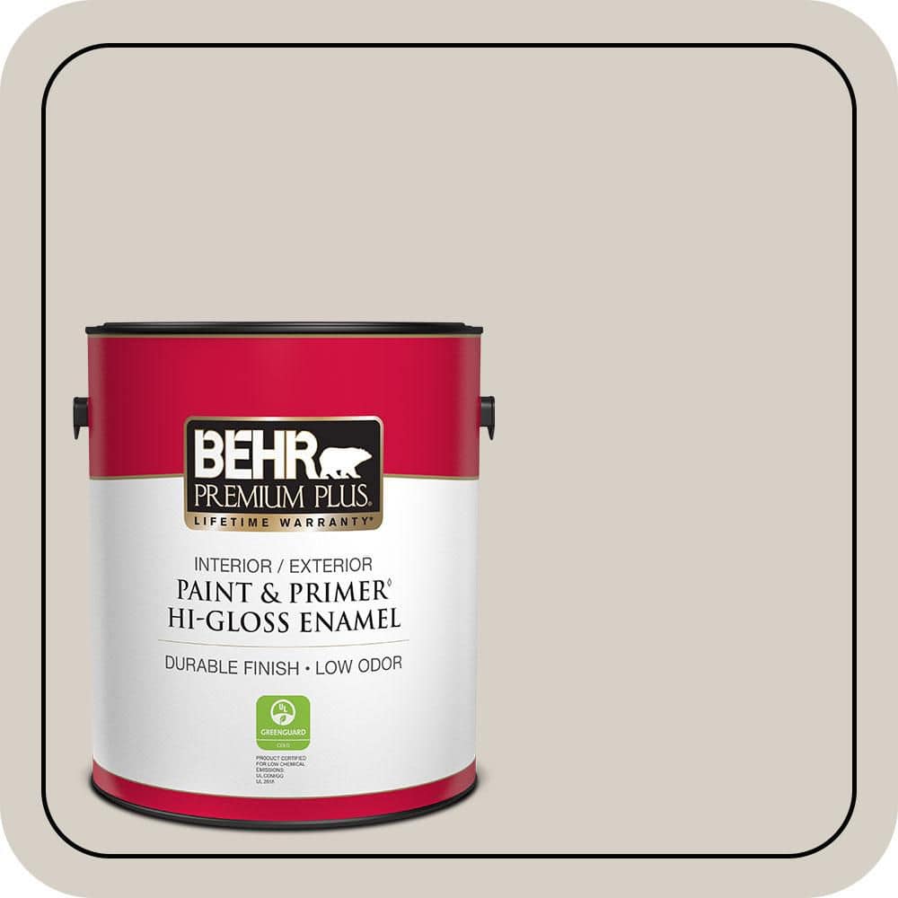 BEHR PREMIUM PLUS 1 gal. #T14-7 Offbeat Hi-Gloss Enamel Interior/Exterior Paint & Primer