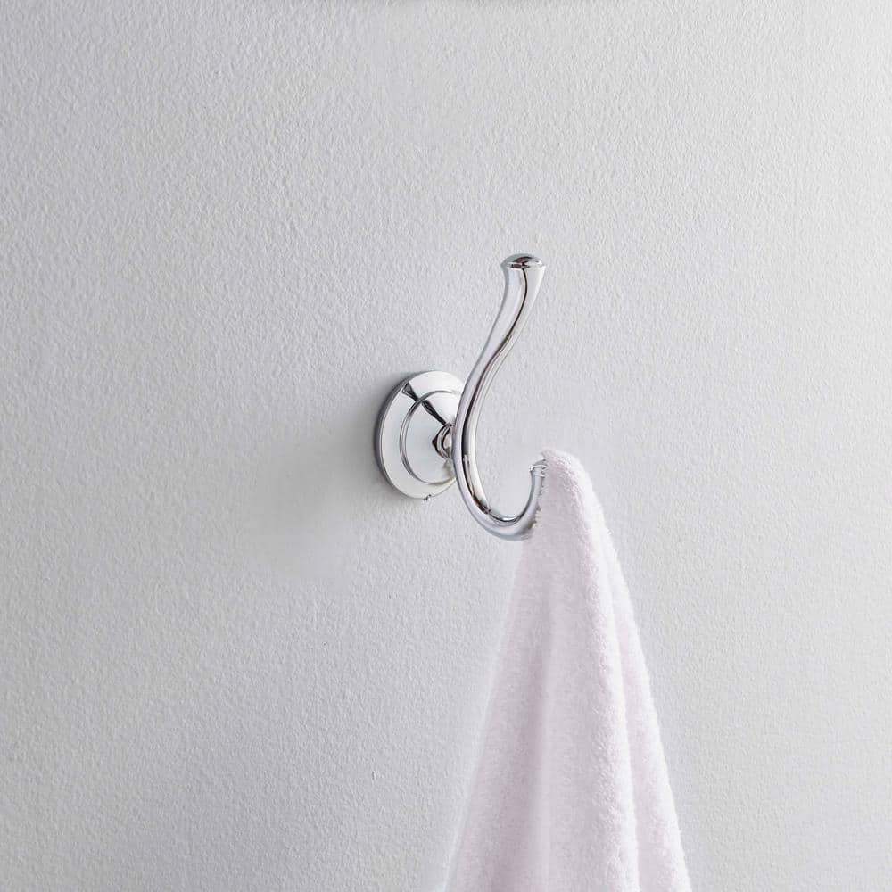 Delta Linden Double Towel Hook Bath Hardware Accessory in Polished Chrome (2)