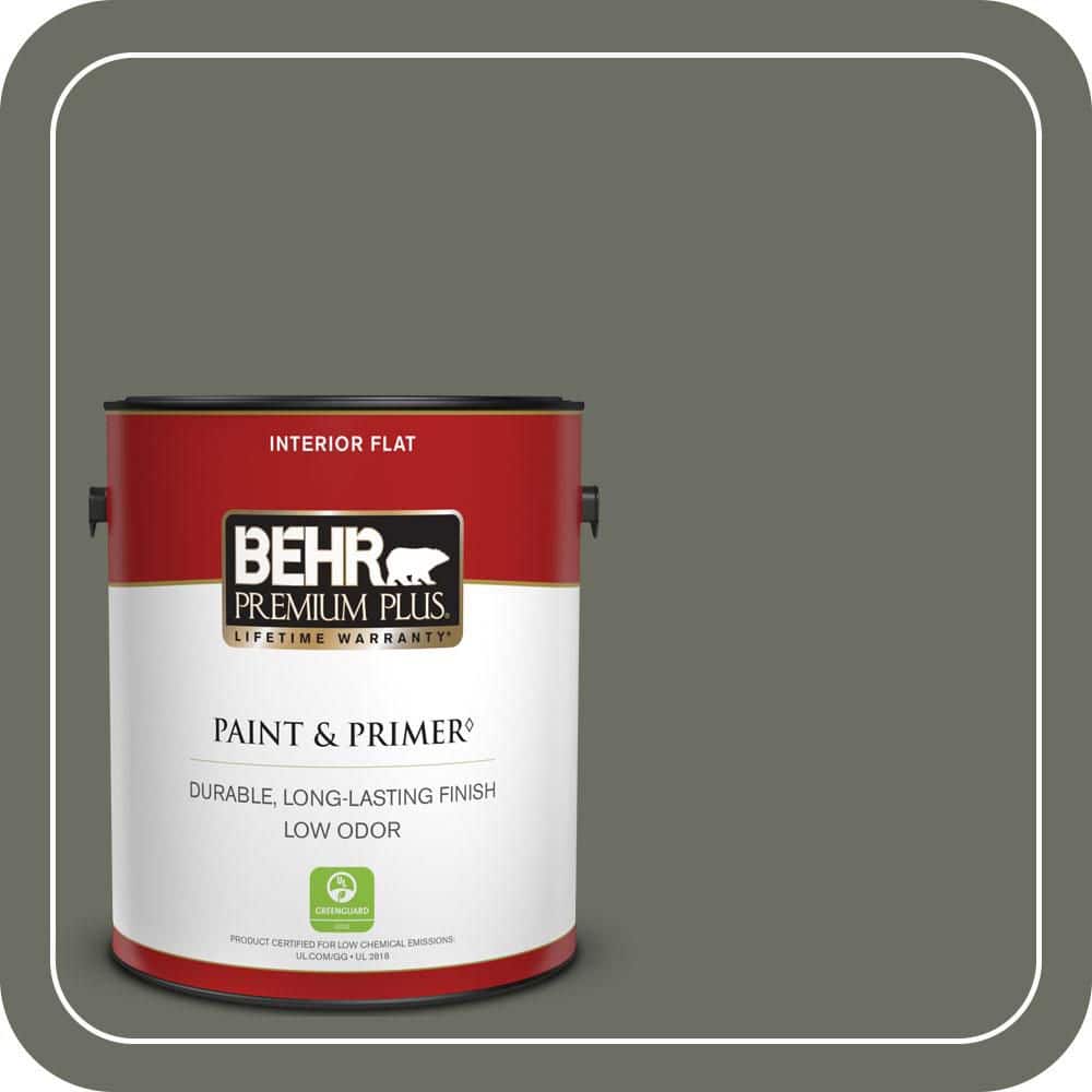 BEHR PREMIUM PLUS 1 gal. #N380-6 Bonsai Trunk Flat Low Odor Interior Paint & Primer