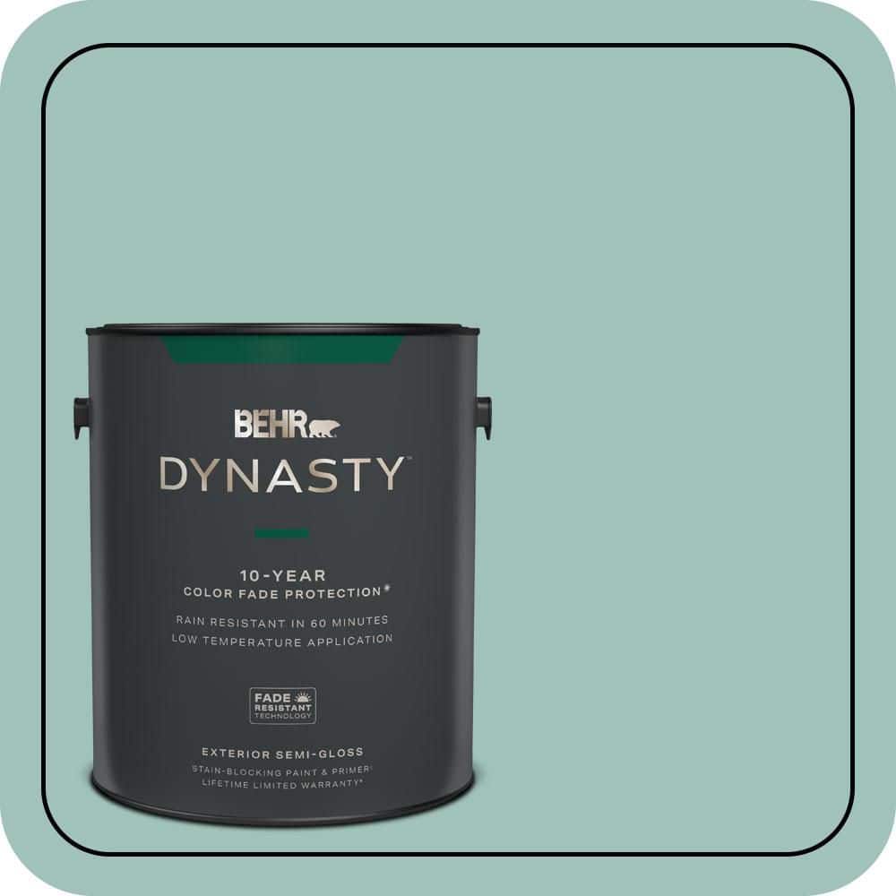 BEHR DYNASTY 1 gal. #MQ6-36 Cascade Green Semi-Gloss Enamel Exterior Stain-Blocking Paint & Primer