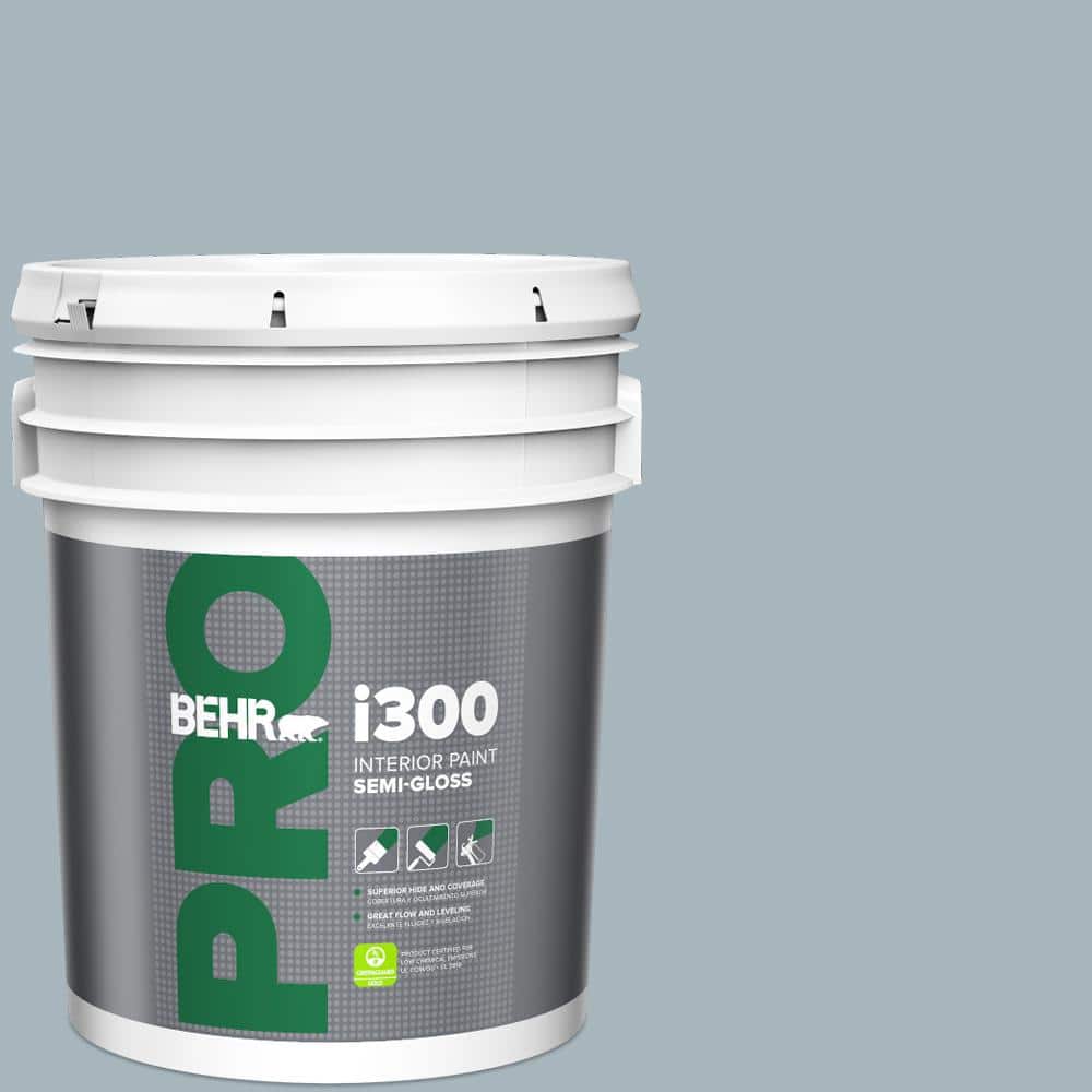BEHR PRO 5 gal. #N480-3 Shadow Blue Semi-Gloss Interior Paint