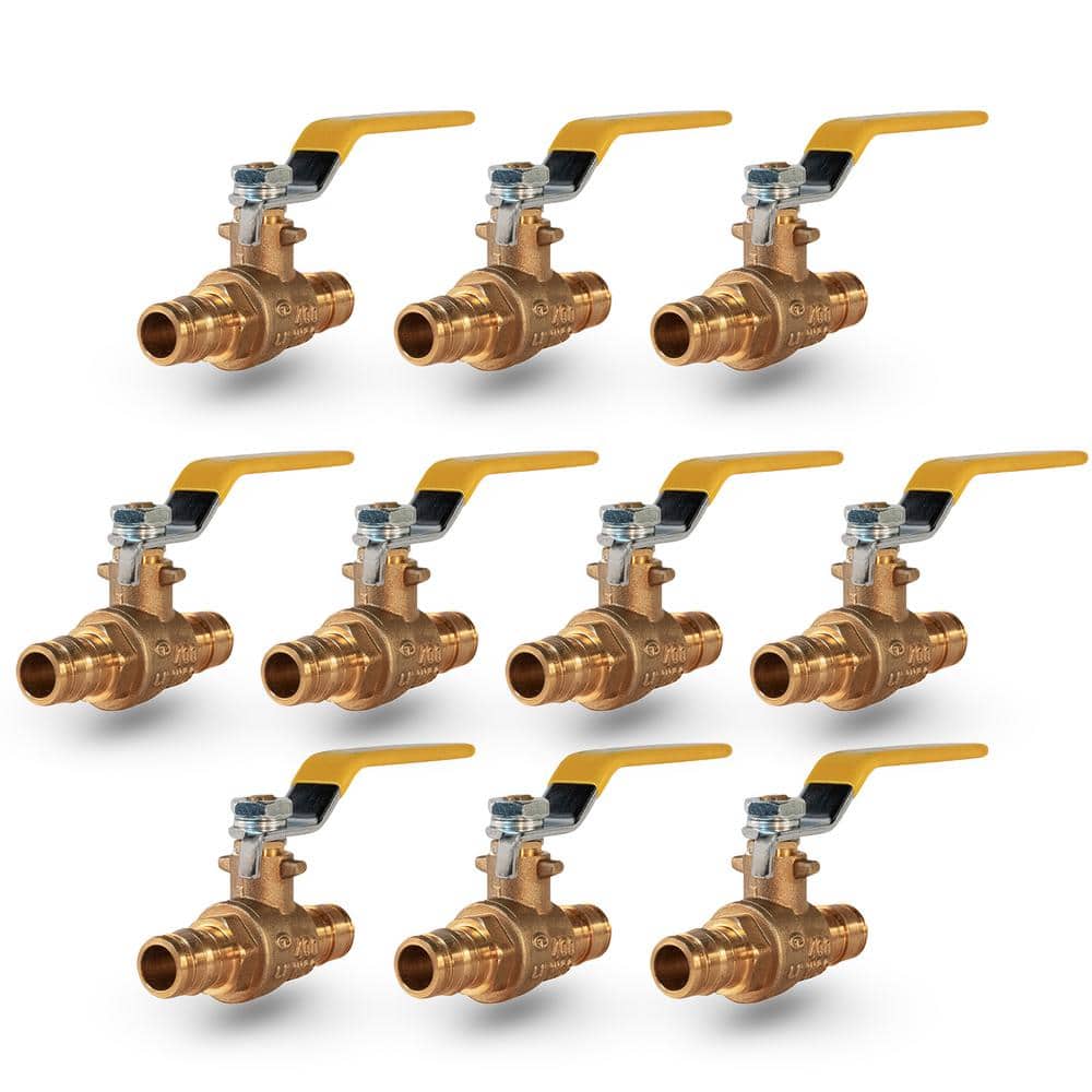 PLUMBFLEX Heavy Duty Brass Full Port PEX Ball Valve with 1/2 in. Expansion PEX Connection (10-Pack) (1)