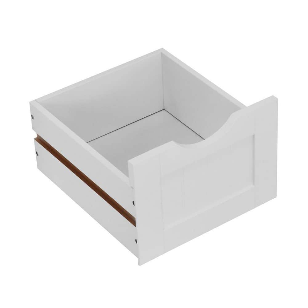 Wudkey 32.3 in. White Freestanding Bathroom Storage Cabinet with Drawers and Tabletop for Bedroom or Bathroom Organization (3)