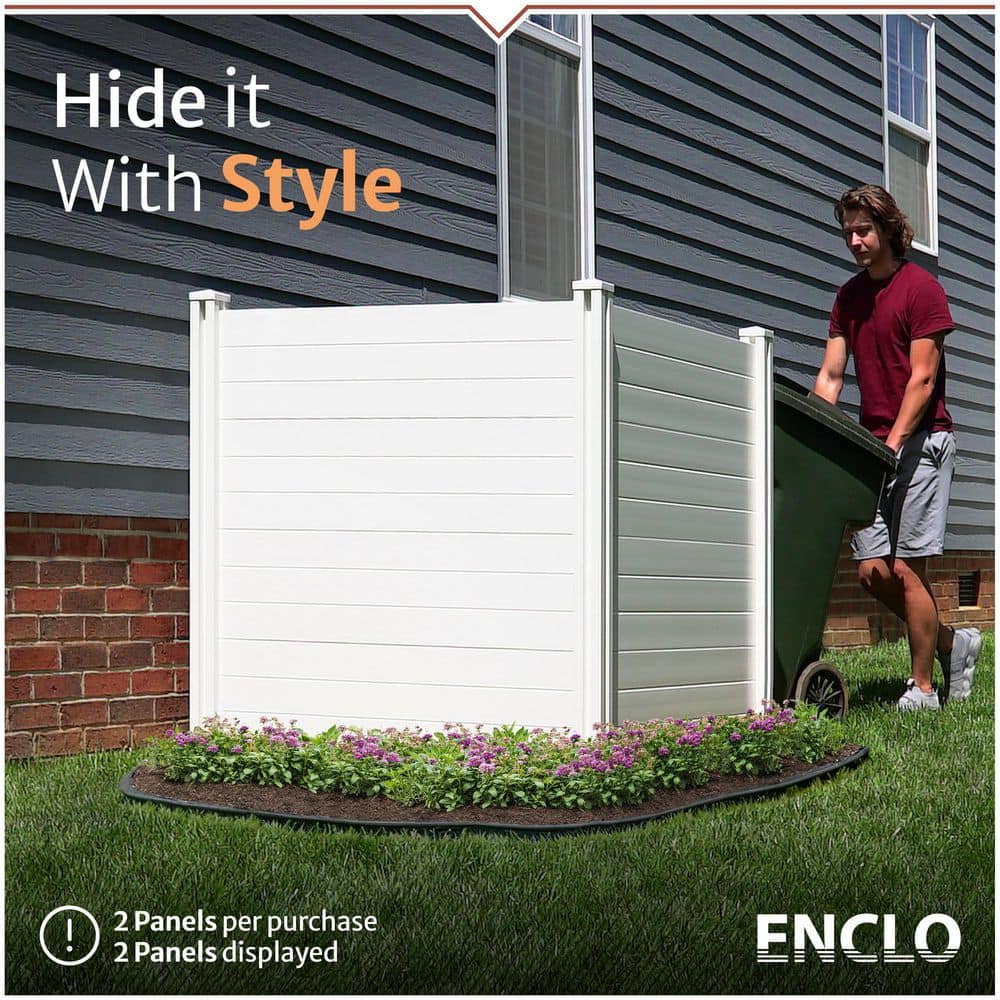 Enclo Privacy Screens 4 ft. x 4 ft. Premium White Vinyl Privacy Fence Panel Screen Enclosure (3)