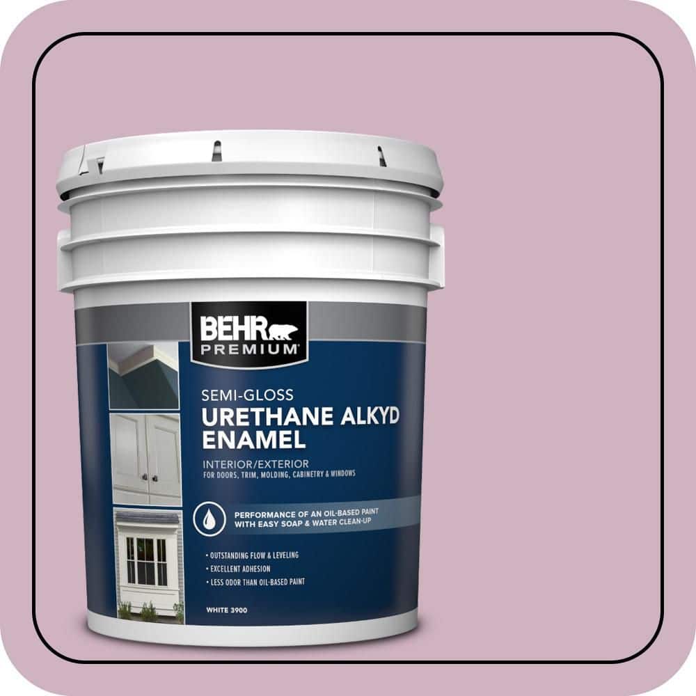 BEHR PREMIUM 5 gal. #S120-3 Candlelight Dinner Urethane Alkyd Semi-Gloss Enamel Interior/Exterior Paint