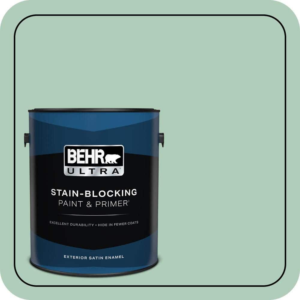 BEHR ULTRA 1 gal. #T13-12 Jazzy Jade Satin Enamel Exterior Paint & Primer