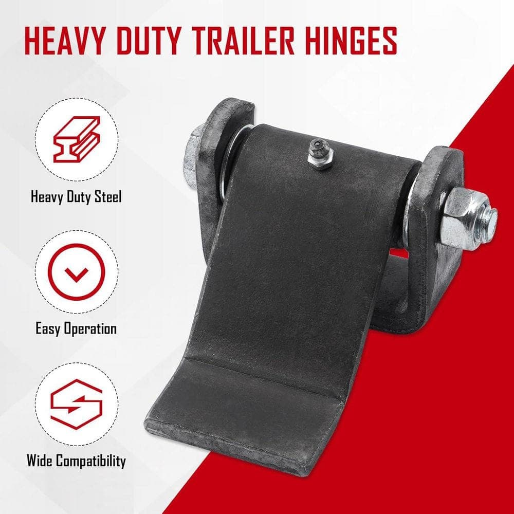 Unbranded Heavy Duty Trailer Hinges Greaseable Strap Style Short Leaf for Dump Trucks and Gates, 4 Pack Silver (2)