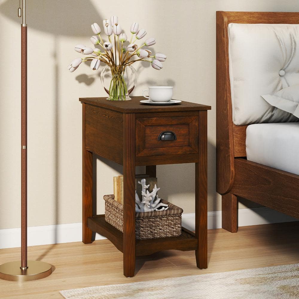 Volenca Set of 2 End Tables with Drawer and Open Shelf (2)