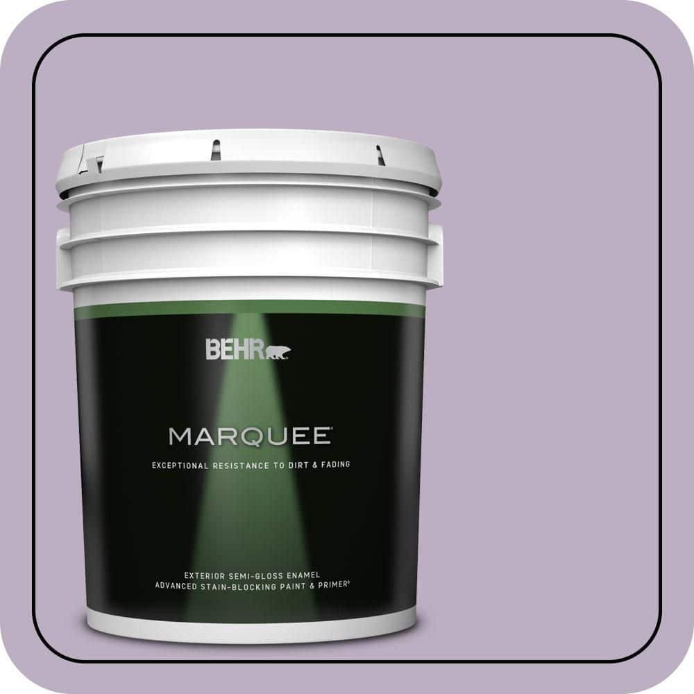 BEHR MARQUEE 5 gal. #S100-3 Courtly Purple Semi-Gloss Enamel Exterior Paint & Primer