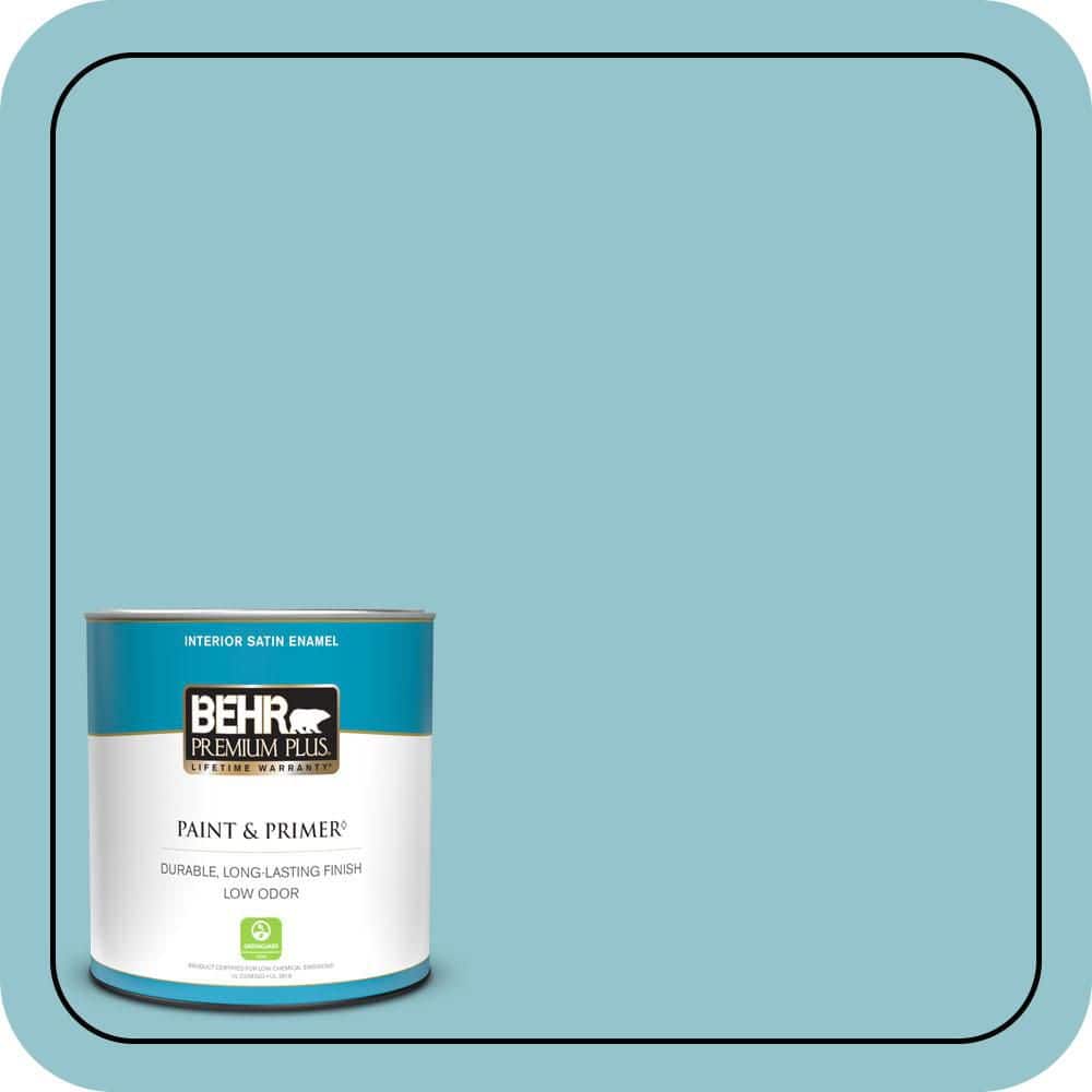 BEHR PREMIUM PLUS 1 qt. #520E-3 Velvet Morning Satin Enamel Low Odor Interior Paint & Primer