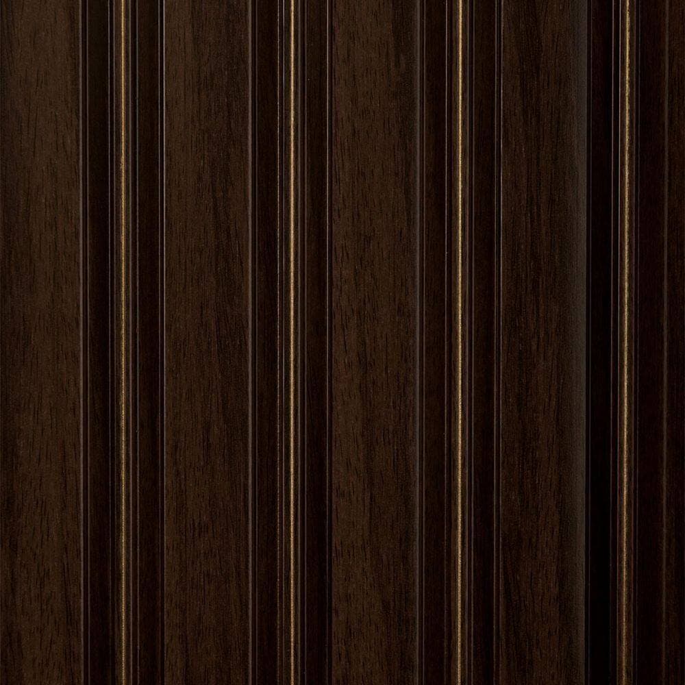 FROM PLAIN TO BEAUTIFUL IN HOURS Pinstripe 1/2 in. x 0.79 ft. x 7.88 ft. Brown Gilded Mahogany Glue-Up Foam Wood Slat Walls (10-Pack)/62.25 sq. ft. (2)
