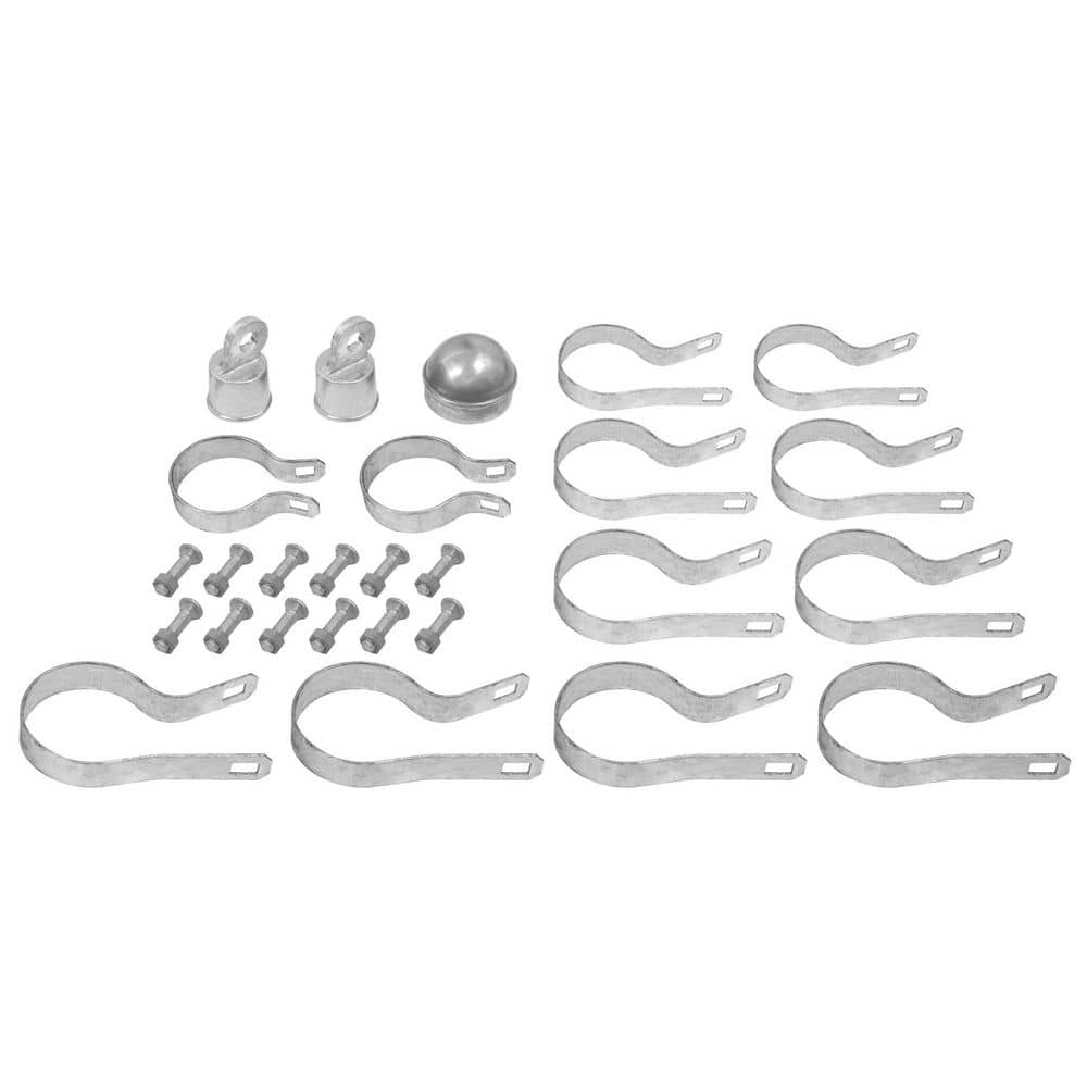 Everbilt 2-3/8 in. Galvanized Steel Chain Link Fence Corner Post Kit (2)