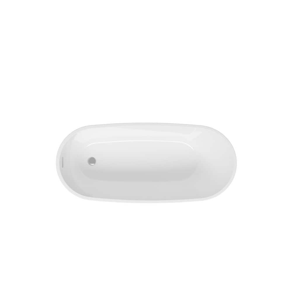 Staykiwi 67 in. x 31.5 in. Acrylic Freestanding Soaking Bathtub in Glossy White (3)