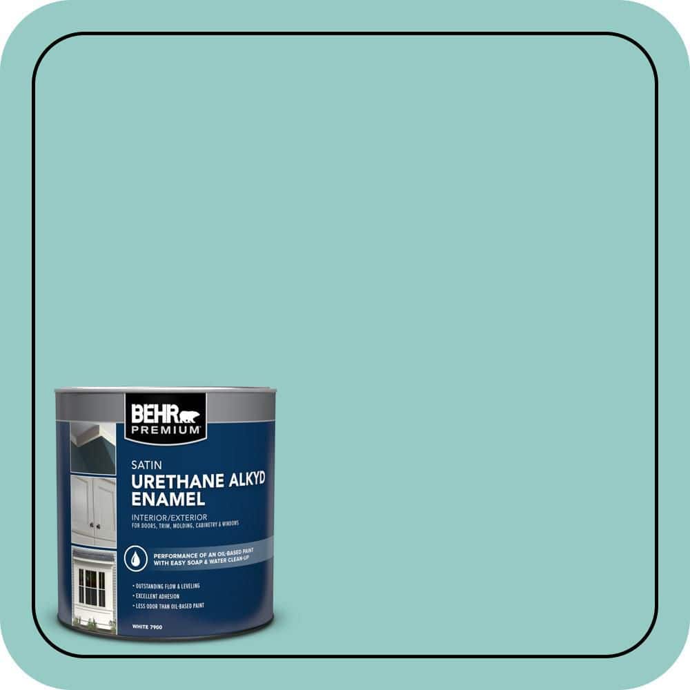 BEHR PREMIUM 1 qt. #500D-4 Jamaica Bay Satin Enamel Urethane Alkyd Interior/Exterior Paint (1)