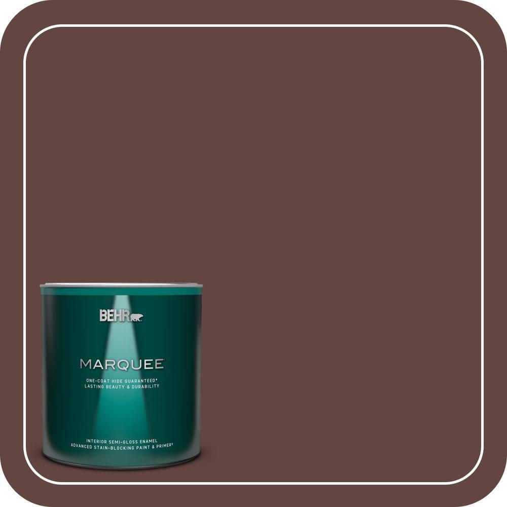 BEHR MARQUEE 1 qt. #PMD-62 Black Plum Semi-Gloss Enamel Interior Paint & Primer