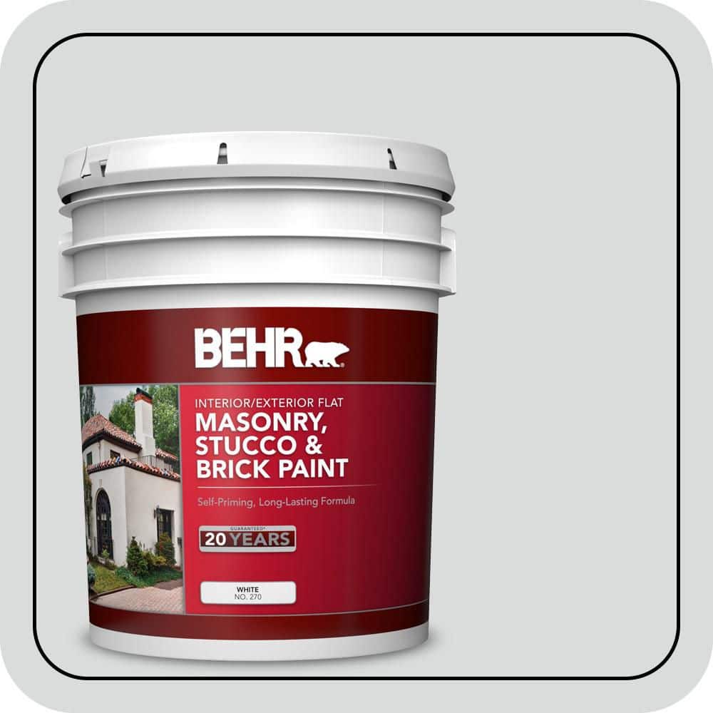 BEHR 5 gal. #PPU26-14 Drizzle Flat Masonry, Stucco and Brick Interior/Exterior Paint (1)