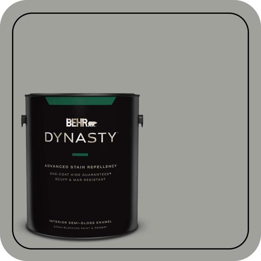 BEHR DYNASTY 1 gal. #MQ6-22 Gateway Gray One-Coat Hide Semi-Gloss Enamel Interior Stain-Blocking Paint & Primer