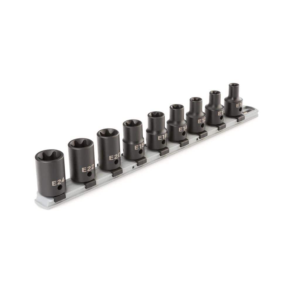 TEKTON 1/2 in. Drive External Star Impact Socket Set (9-Piece) (E10-E24) (1)