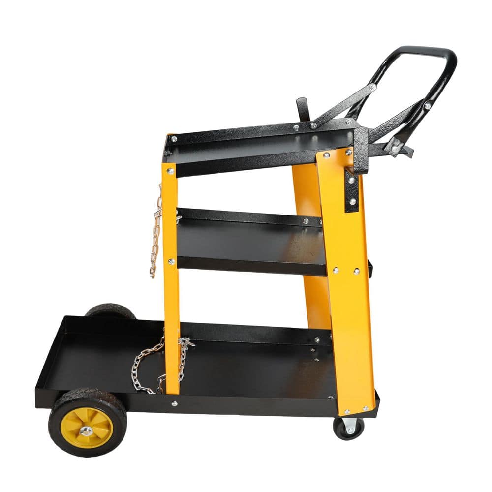 Oerbin Multi Function 3 tier Welding Cart. gas bottle and accessory storage for Tig Mig Welder and Plasma Cutter