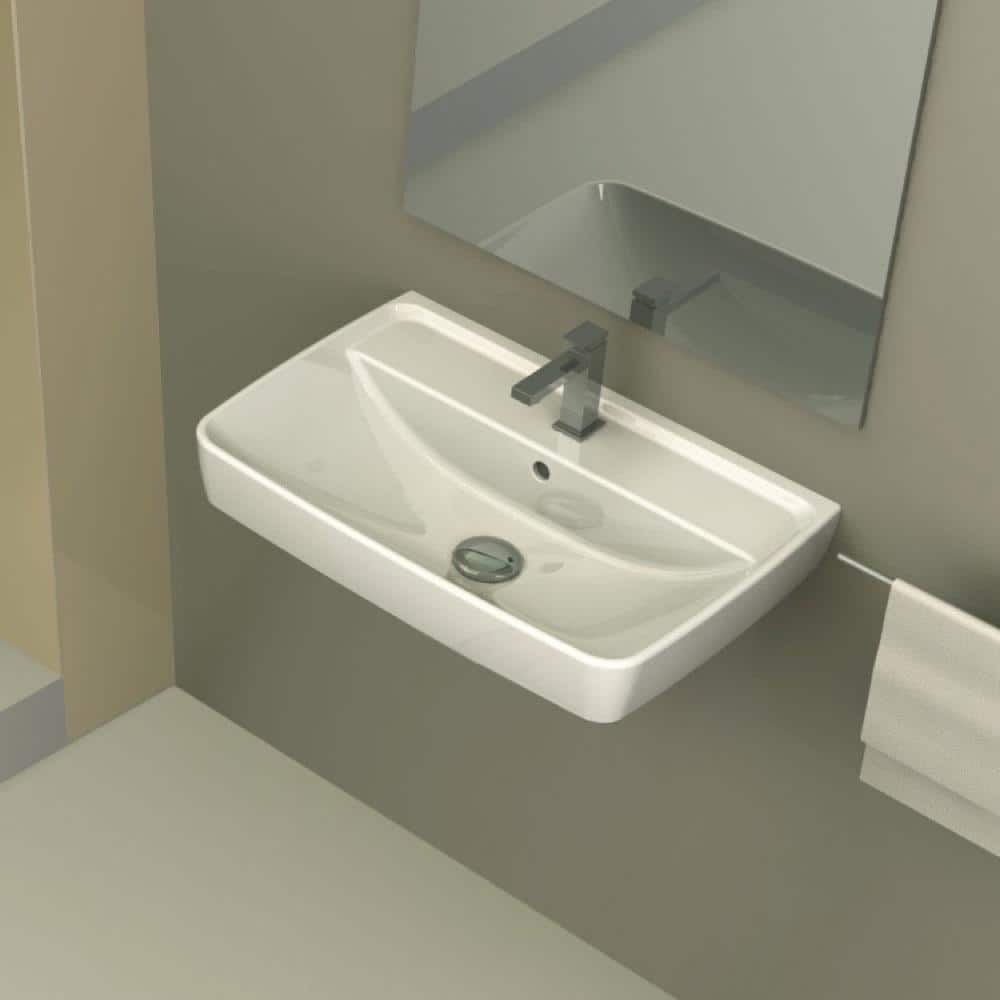 Nameeks Duru Wall Mounted Bathroom Sink in White (2)