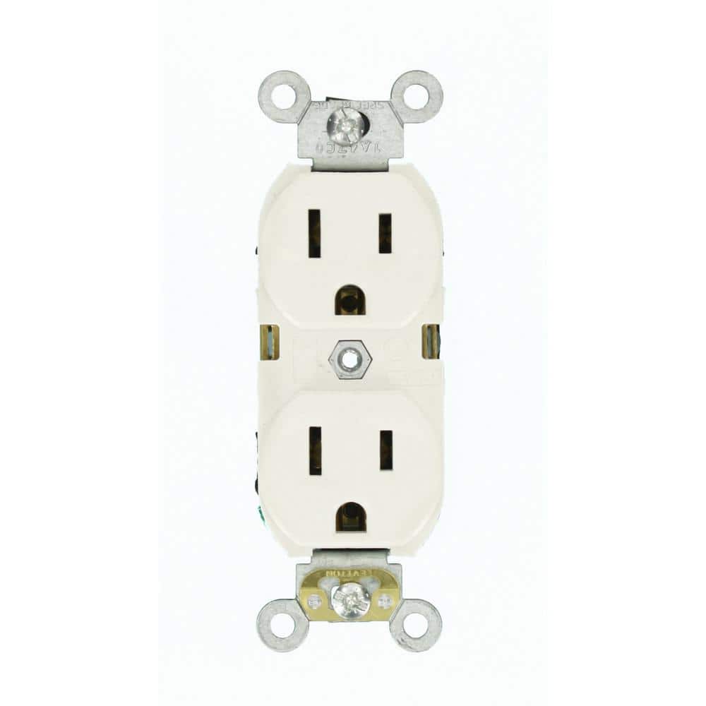 Leviton 15 Amp 125 V Commercial Grade Duplex Outlet/Receptacle, White (1-Pack) BR15-W (1)