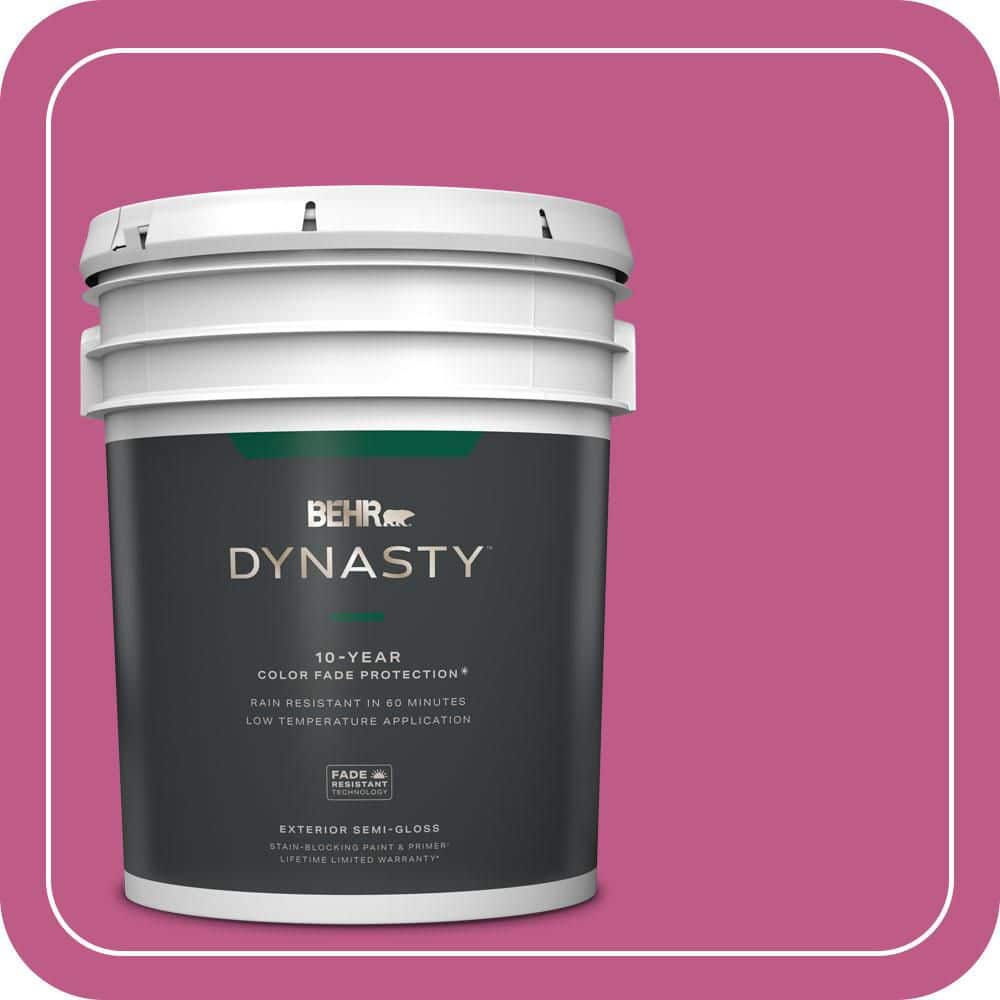 BEHR DYNASTY 5 gal. #P120-5 Beauty Queen Semi-Gloss Exterior Stain-Blocking Paint & Primer
