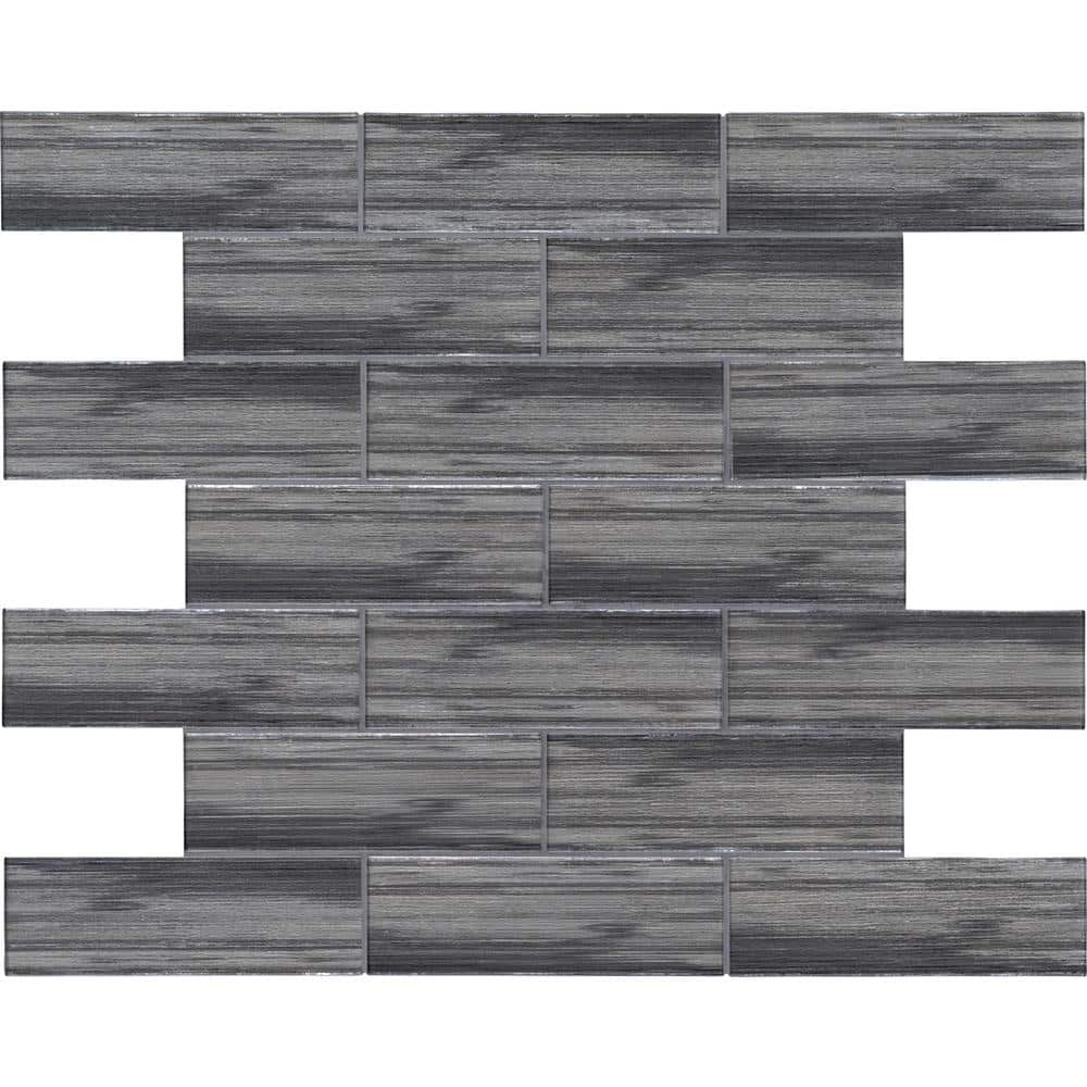 MSI Glacier Black 3 in. x 9 in. Matte Glass Wall Tile (3.8 sq. ft./Case)