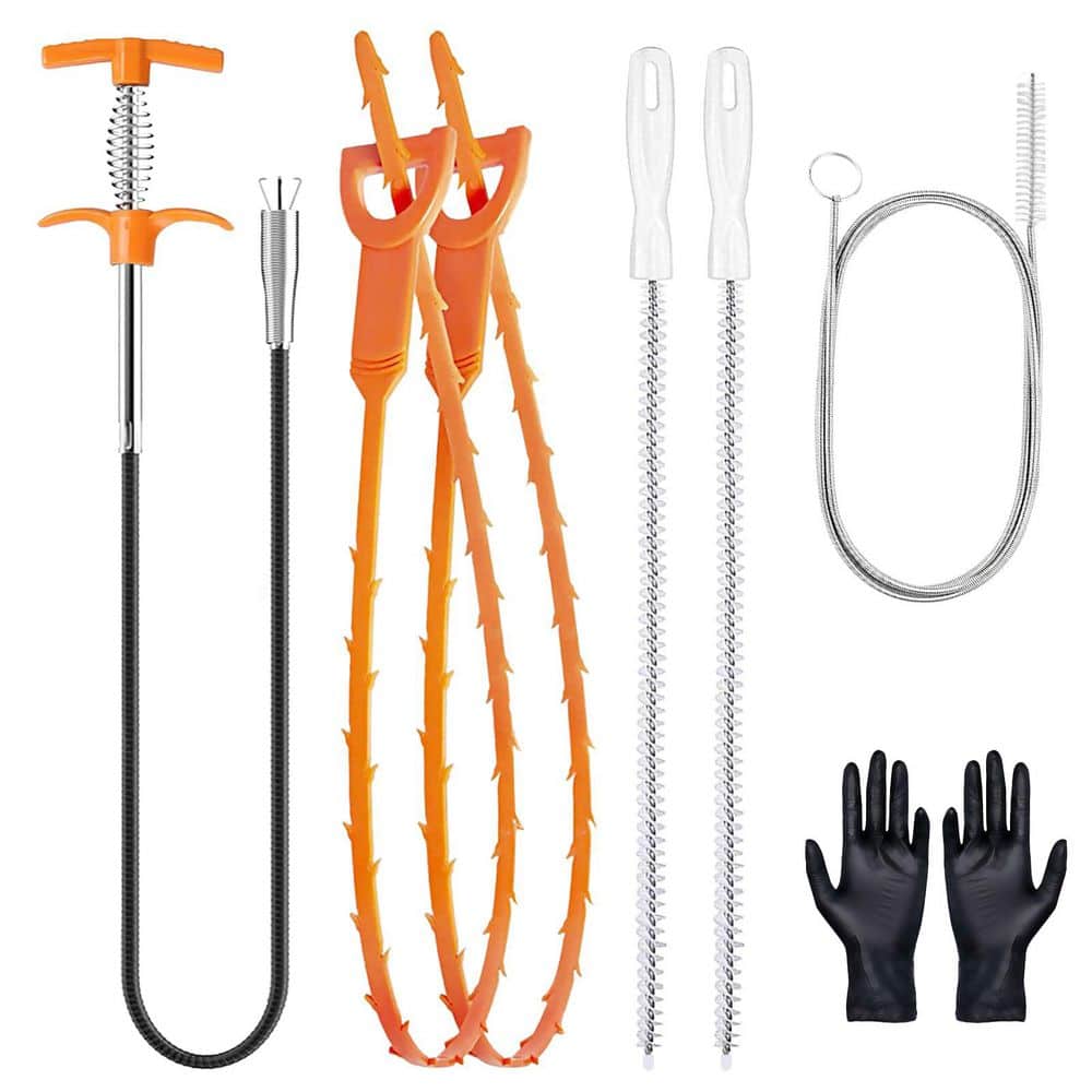 Misopily 61 in. Drain Snake Clog Remover Flexible Grabber Cleaning Tool for Kitchen Bathroom Sink Shower Tub Toilet