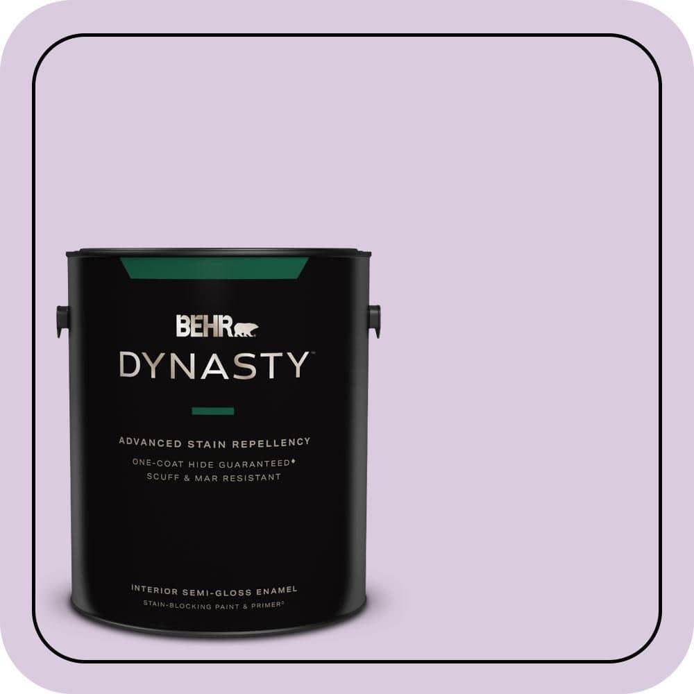 BEHR DYNASTY 1 gal. #660C-2 Violet Mist Semi-Gloss Enamel Interior Stain-Blocking Paint & Primer