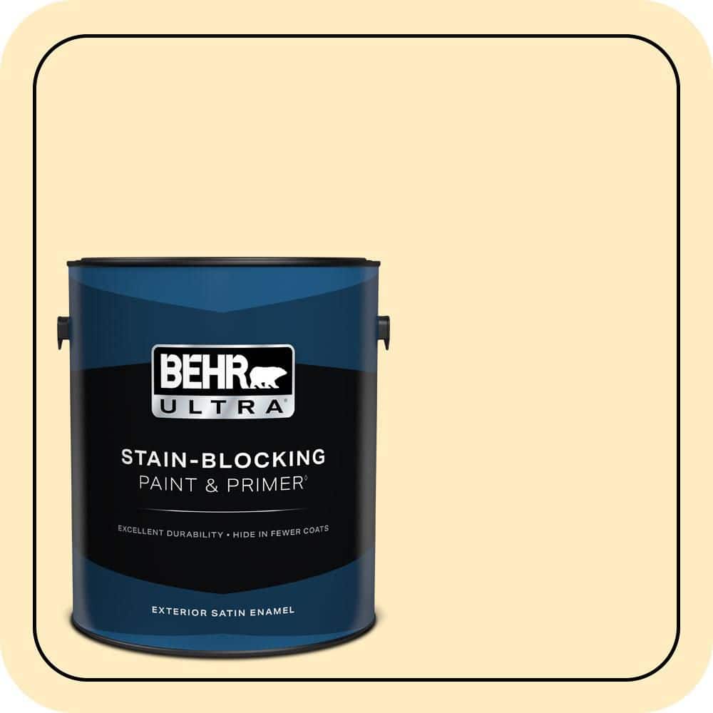 BEHR ULTRA 1 gal. #P260-2 Yogurt Satin Enamel Exterior Paint & Primer