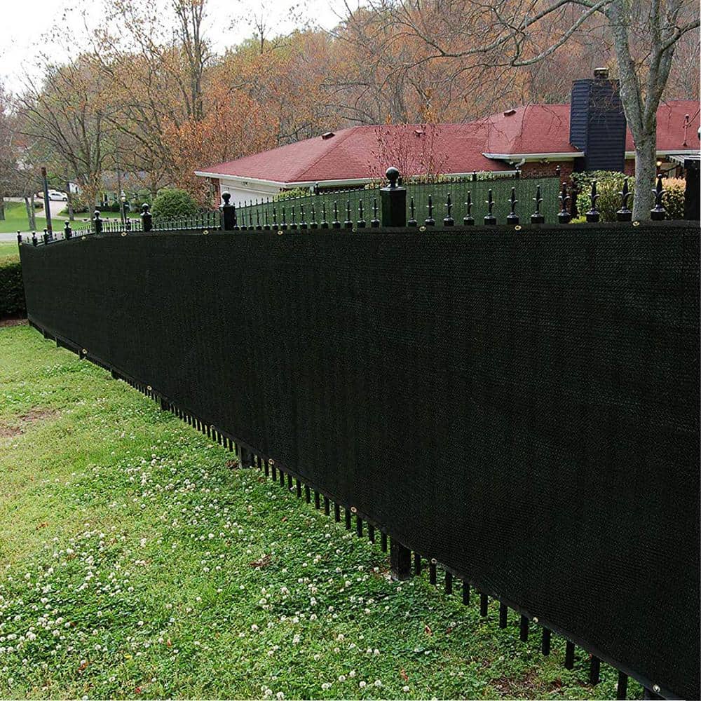 Phewnyzo 6 ft. x 50 ft. Black Privacy Fence Screen Mesh Plastic, Heavy Duty Shade Net Decorative for Wall, Yard, Backyard, Patio (2)