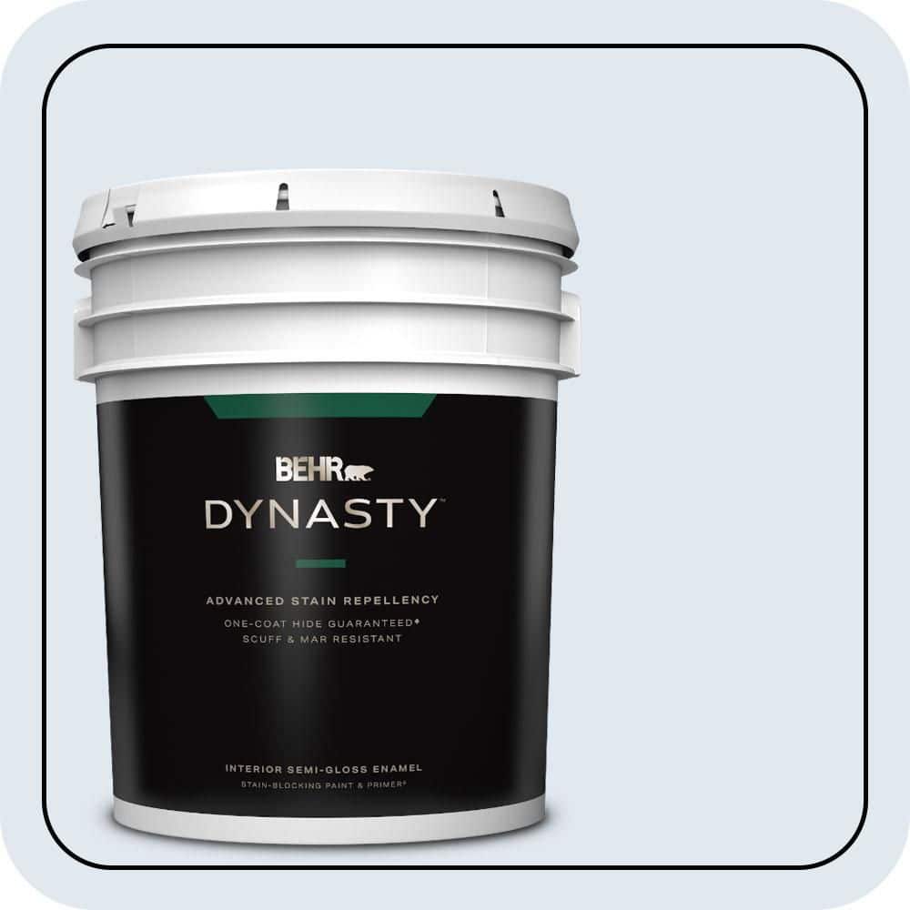 BEHR DYNASTY 5 gal. #M540-1 Bellflower Blue Semi-Gloss Enamel Interior Stain-Blocking Paint & Primer
