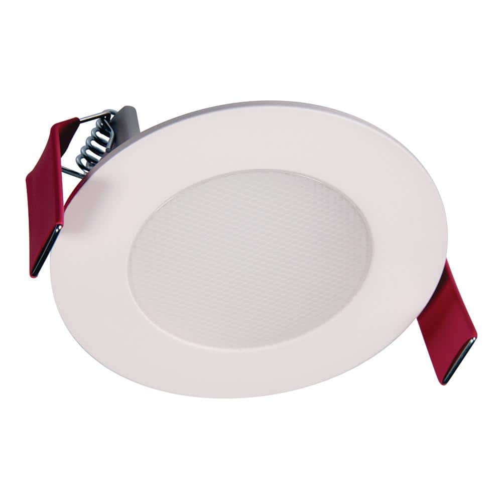 HALO 3 in. Canless Selectable CCT New Construction Integrated LED Recessed Light Kit Round Direct Mount Lens White Downlight (2)