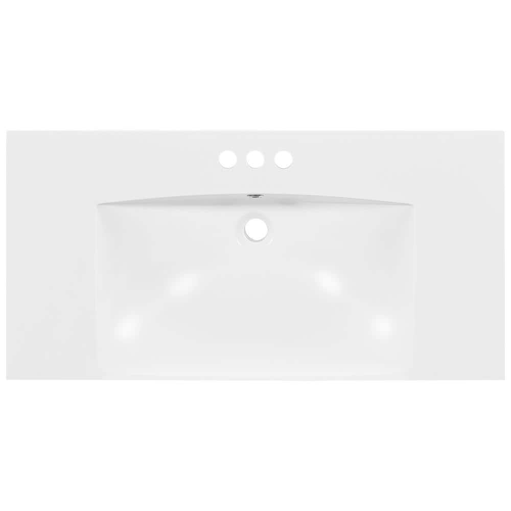 Flynama Sink Only 36 in. Resin Sink-Resin White (1)