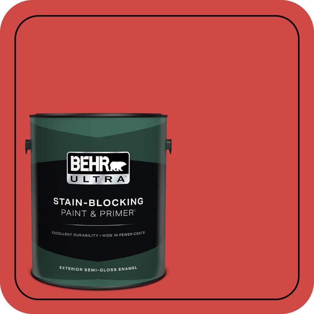 BEHR ULTRA 1 gal. #P170-6 Race Car Stripe Semi-Gloss Enamel Exterior Paint & Primer