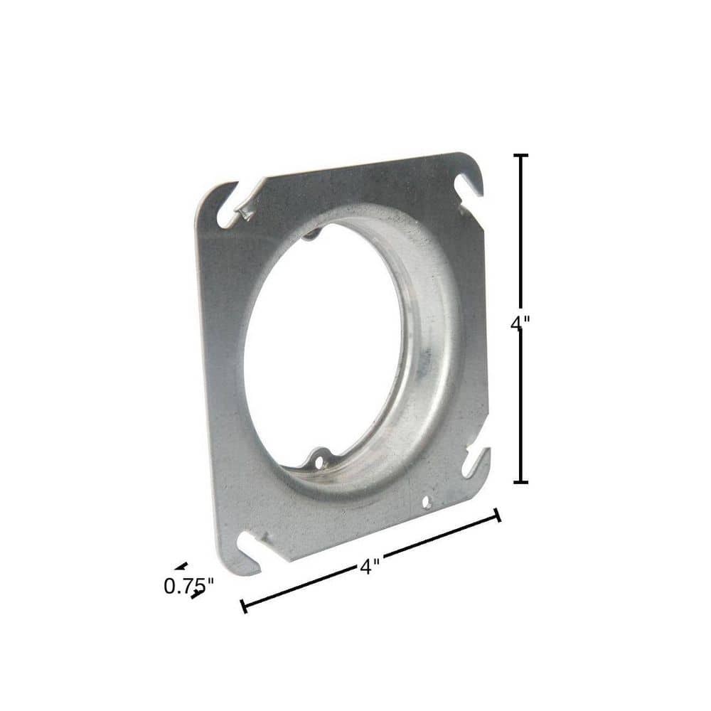 Steel City 3/4 in. Raised 4 Square Single Gang Round Mud Ring (52C334-25R) (4)