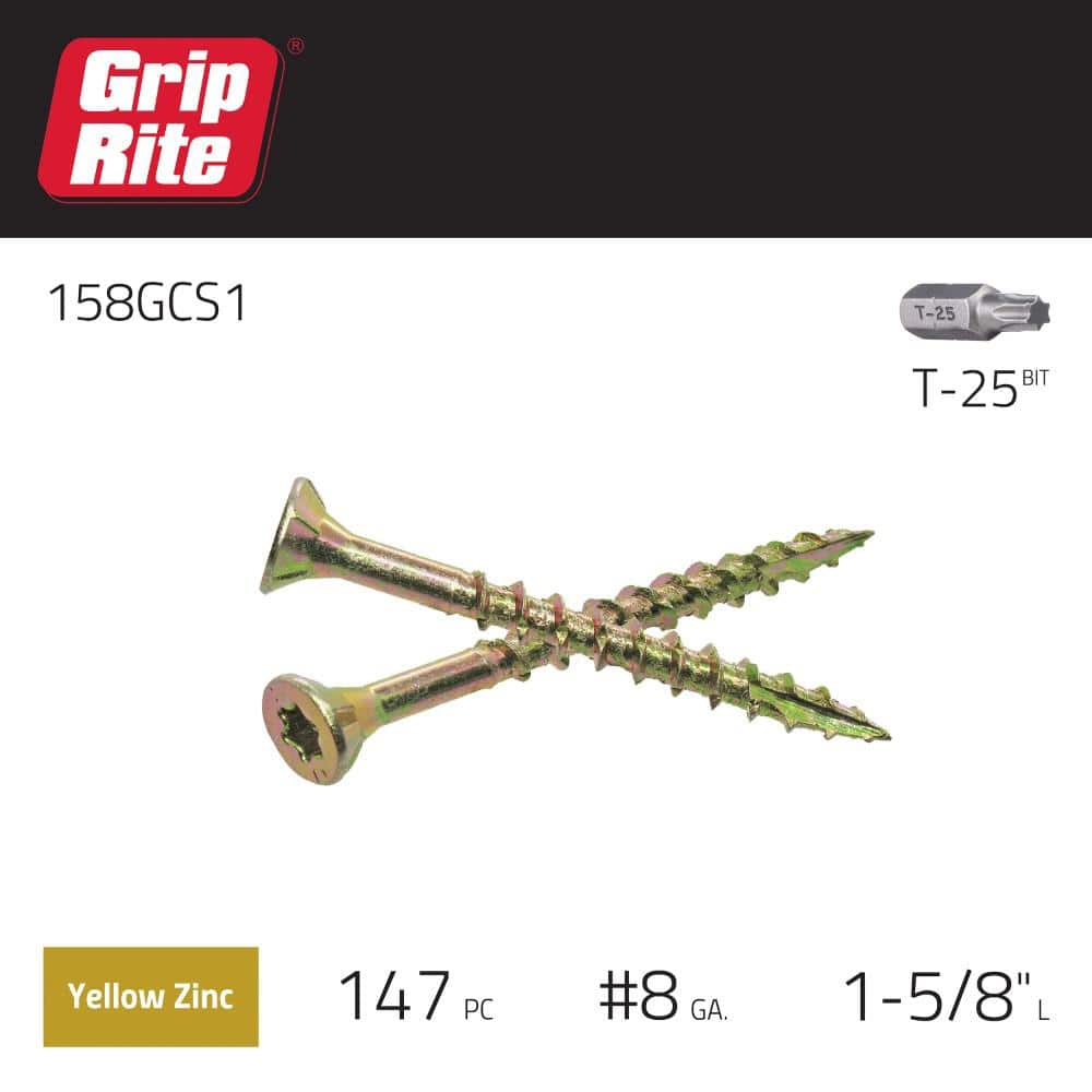 Grip-Rite #8 . Star Drive Dual Flat Head Coarse Thread Construction Screws 1 lb. Box (3)
